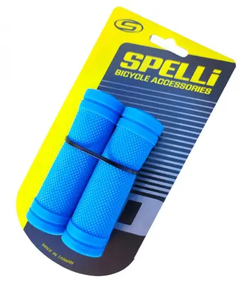 Грипсы детские Spelli SBG-660S BD под Ревошифт, 90 мм, синие, прямые, резина-каучук