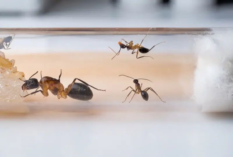 Camponotus pudorosus — красный пустынный муравей-древоточец — 1 матка с расплодом