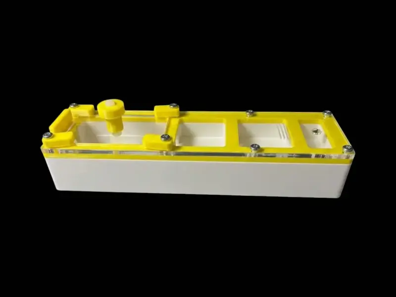 Минимодуль муравьиная ферма Yellow двухкамерный, сплошной гипс 10 мм, 50×180 мм
