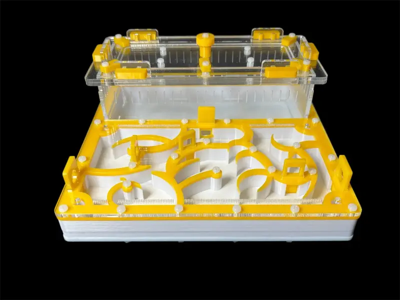 Муравьиная ферма ANTMART Origin Yellow 200×200 мм с гипсом Г-23, вариант Б