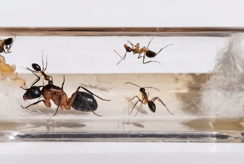 Camponotus pudorosus — красный пустынный муравей-древоточец — 1 матка с расплодом