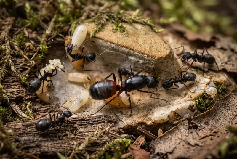 Camponotus cruentatus — кровавый муравей-древоточец — 1 матка с расплодом