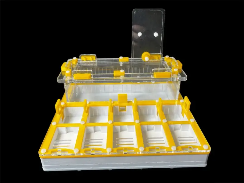 Муравьиная ферма ANTMART Grid Yellow 200х200, вариант А, PETG и гипс Г-23