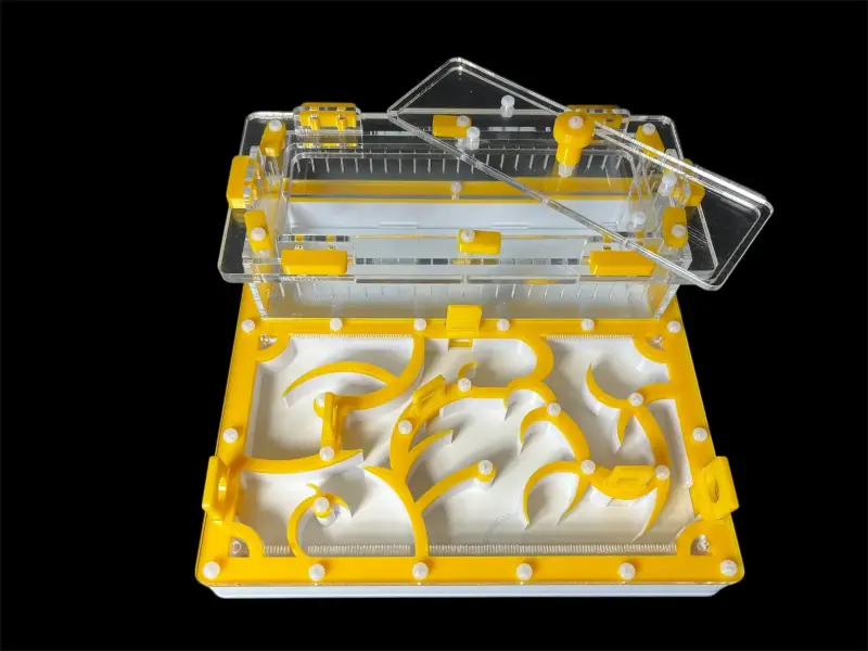 Муравьиная ферма ANTMART Origin Yellow 200×200 мм с гипсом Г-23, вариант Б
