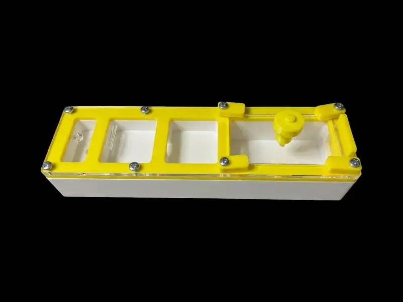 Минимодуль муравьиная ферма Yellow двухкамерный, сплошной гипс 10 мм, 50×180 мм