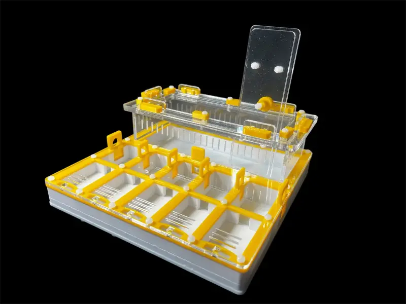 Муравьиная ферма ANTMART Grid Yellow 200х200, вариант А, PETG и гипс Г-23