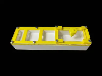 Мінімодуль мурашина ферма Yellow двокамерний, суцільний гіпс 10 мм, 50×180 мм