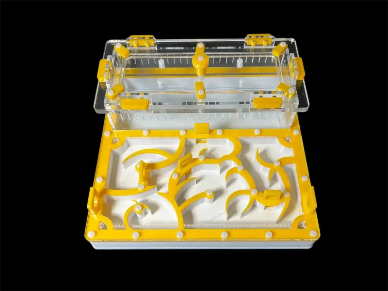 Муравьиная ферма ANTMART Origin Yellow 200×200 мм с гипсом Г-23, вариант Б
