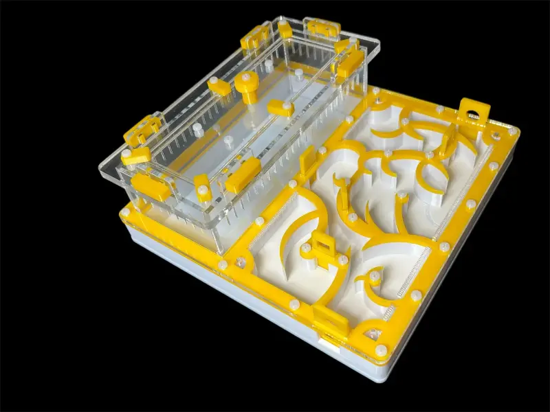 Муравьиная ферма ANTMART Origin Yellow 200×200 мм с гипсом Г-23, вариант Б