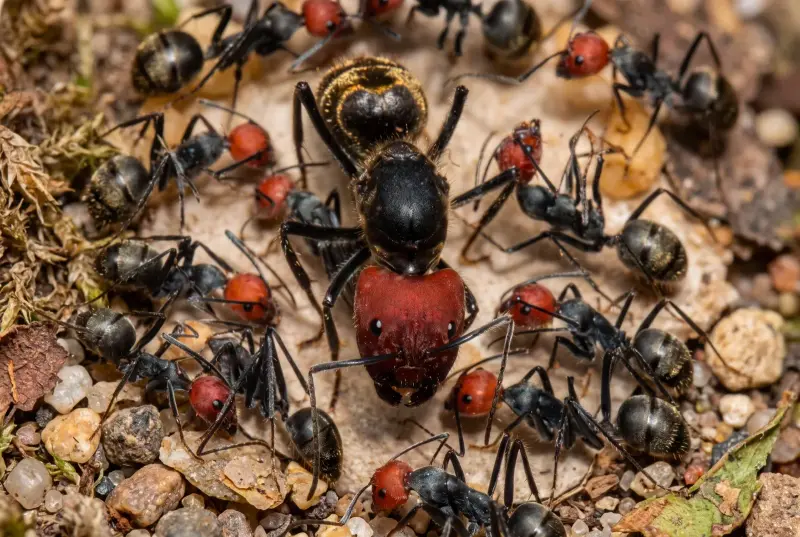 Camponotus singularis — красноголовый азиатский муравей-древоточец — 1 матка и 3–10 рабочих