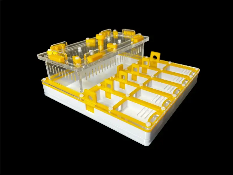 Муравьиная ферма ANTMART Grid Yellow 200х200, вариант А, PETG и гипс Г-23
