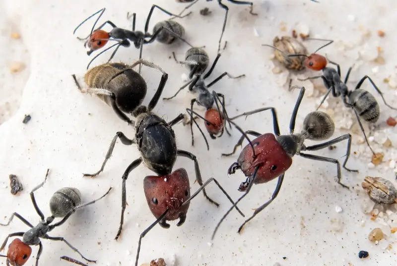 Camponotus singularis — красноголовый азиатский муравей-древоточец — 1 матка и 3–10 рабочих