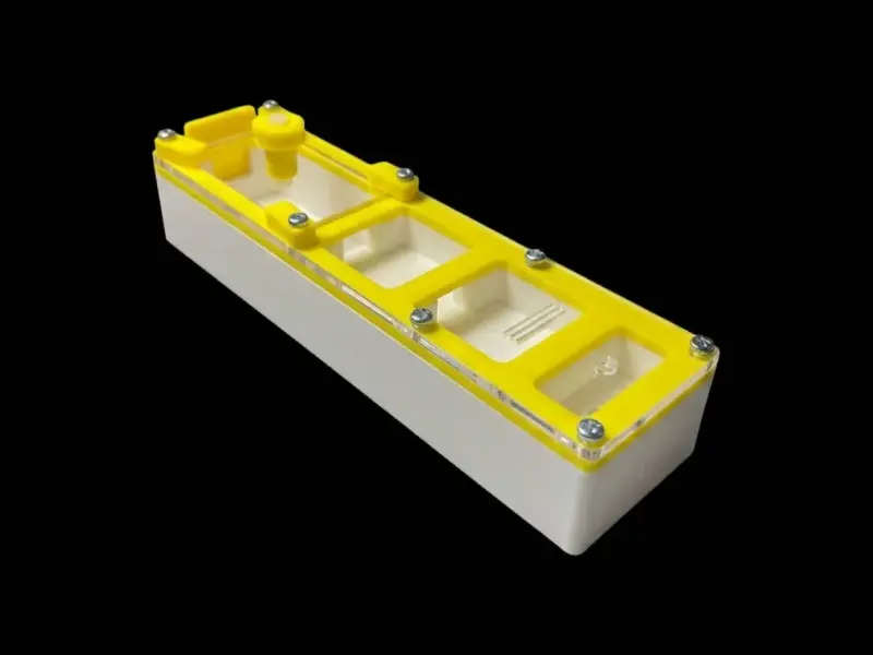 Минимодуль муравьиная ферма Yellow двухкамерный, сплошной гипс 10 мм, 50×180 мм