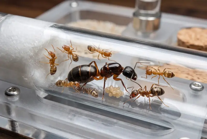 Camponotus albosparsus — белопятнистый муравей-древоточец — 1 матка и 3–10 рабочих