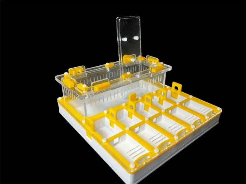 Муравьиная ферма ANTMART Grid Yellow 200х200, вариант А, PETG и гипс Г-23