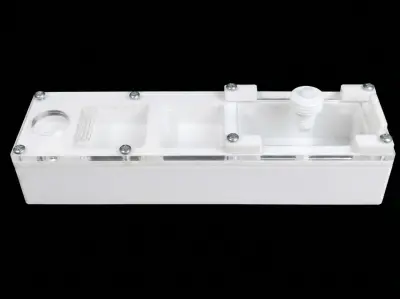 White two-chamber mini module with 10 mm solid gypsum and automatic humidification, 50 x 180 mm