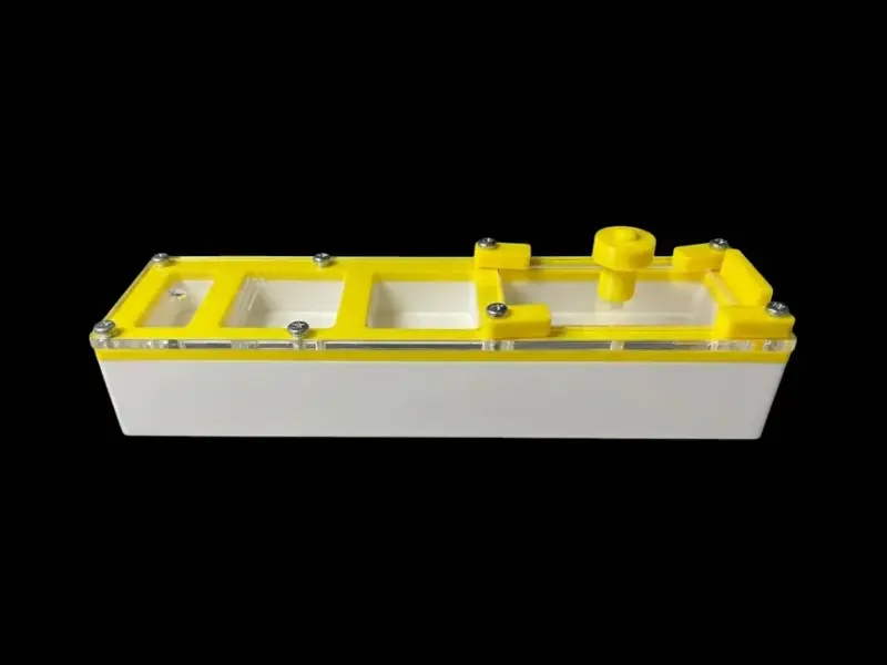 Минимодуль муравьиная ферма Yellow двухкамерный, сплошной гипс 10 мм, 50×180 мм