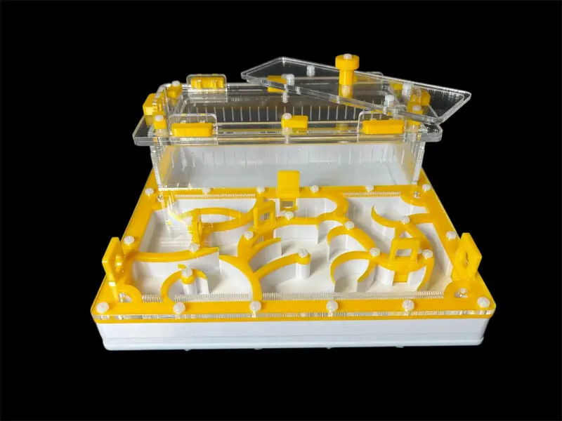 Муравьиная ферма ANTMART Origin Yellow 200×200 мм с гипсом Г-23, вариант Б