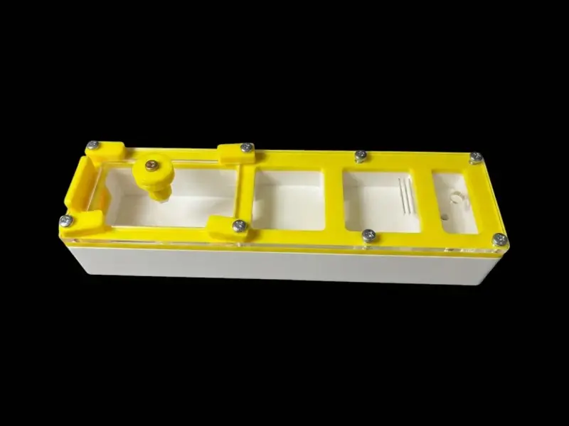 Минимодуль муравьиная ферма Yellow двухкамерный, сплошной гипс 10 мм, 50×180 мм