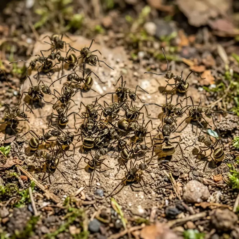 Polyrhachis dives — азиатский муравей-ткач — 4 королевы и 20–100 рабочих