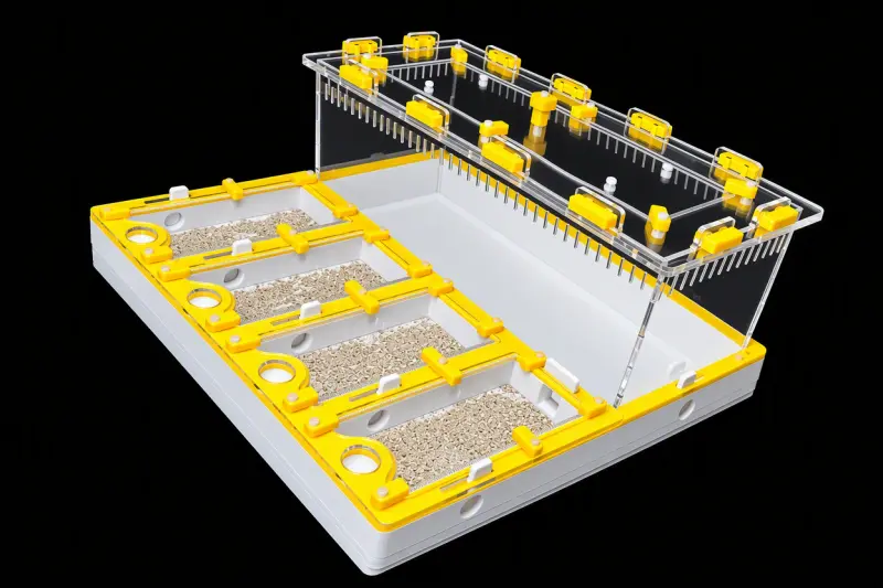Професійна мурашина ферма Core Yellow 30×30 см, гіпс 10 мм, 20 мм над гіпсом